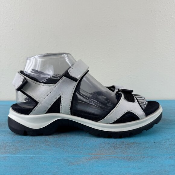 Ecco Womens Yucatan Sandal White Adjustable Sport Outdoor Offroad Racer Size 38 - Picture 1 of 10